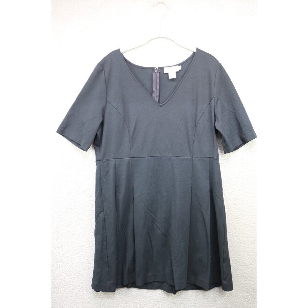 Vineyard Vines V Neck‎ Black Dress-Size 16-Goth-Witchy-Back Zip